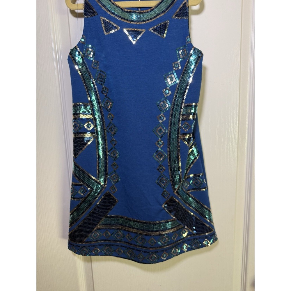 GB Girls Size Small Royal Blue Sequin Dress Sleeveless Party Holiday Special Occ - Picture 3 of 9